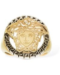 Versace Ring Mit Medusa- Und Greek-motiv - Mettallic