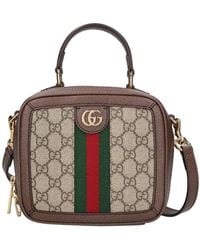 Gucci - Mini Ophidia gg Canvas Top Handle Bag - Lyst