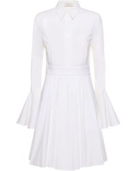 Michael Kors - Bell Sleeve Stretch Cotton Shirt Dress - Lyst