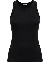 Brunello Cucinelli - Ribbed Cotton Jersey Tank Top - Lyst