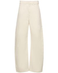 Lemaire - Pantalones de algodón con cintura alta - Lyst