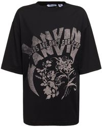 Lanvin - T-shirt Aus Baumwolljersey Mit Logodruck - Lyst