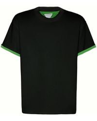 Bottega Veneta - Doppellagiges T-shirt Aus Baumwolljersey - Lyst