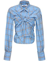 MSGM - Bauchfreies Shirt Aus Baumwollmischung - Lyst