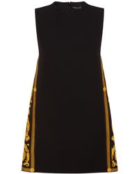 Versace - Robe courte en satin envers barocco - Lyst