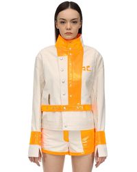 Courreges Jacke Aus Baumwolle Und Vinyl - Orange