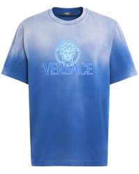 Versace - T-shirt Aus Baumwolljersey Mit Logodruck - Lyst