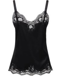 Crop top en mezcla de algodón con logo Dolce & Gabbana de Algodón de color Negro Mujer Ropa de Camisetas y tops 