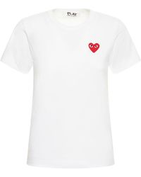 COMME DES GARÇONS PLAY - T-shirt Aus Baumwolljersey Mit Logo - Lyst