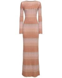 Missoni - Knit Long Sleeve Viscose Lamé Maxi Dress - Lyst