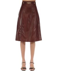 Gucci Lederrock Mit Gg-schnalle - Mehrfarbig