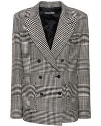 Tom Ford - Prince Of Wales Wool Jacket - Lyst
