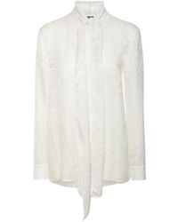 Versace - Camicia in misto seta jacquard - Lyst