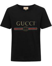 Gucci - ロゴ ウォッシュドオーバーサイズ Tシャツ, ブラック, ウェア - Lyst