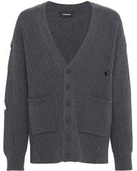 DSquared² Wolle Cardigan Aus Wollstrick in Grau für Herren Herren Bekleidung Pullover und Strickware Strickjacken 