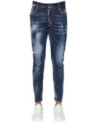 DSquared² 17cm Tidy Biker Cotton Denim Jeans - Blue