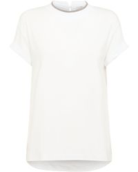 Brunello Cucinelli - Mujer Camiseta De Jersey De Algodón - Lyst