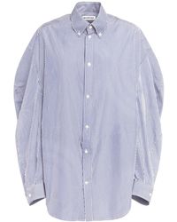 Balenciaga - Twisted Sleeve Cotton Poplin Shirt - Lyst