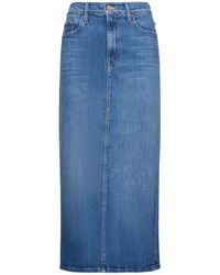 Mother - Gonna pencil midi the pusher in denim - Lyst