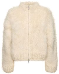 Jil Sander - Giacca cropped in maglia di misto mohair - Lyst