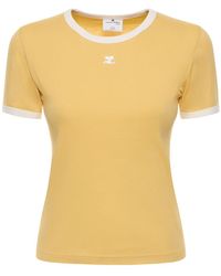 Courreges - Contrast Cotton Jersey T-Shirt - Lyst