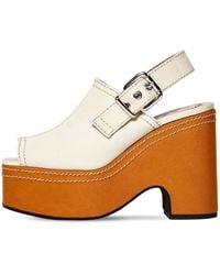 Marni 110mm Hohe Sandaletten Aus Baumwollcanvas - Natur