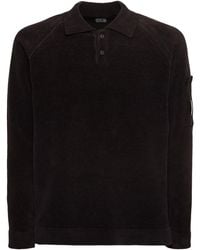 C.P. Company - Chenille Cotton Knit Polo Shirt - Lyst