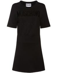 Moschino - Vestido Mini De Jersey De Algodón Con Logo - Lyst