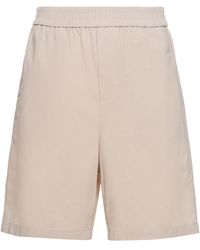 Ami Paris - Cotton Crepe Bermuda Shorts - Lyst