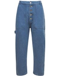 Marques'Almeida Refibra Blend Carpenter Cropped Jeans - Blue
