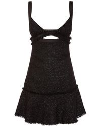 Versace - Lurex Tweed Cutout Mini Dress - Lyst