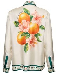 Casablancabrand - Oranges En Fleur Printed Silk Shirt - Lyst