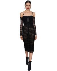 Dolce & Gabbana Off-the-shoulder Stretch Tulle Dress - Black