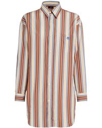Etro - Striped Oversized Cotton L/s Shirt - Lyst