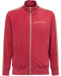 Palm Angels Logo Print Corduroy Track Jacket - Pink