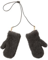 Max Mara - Ombrato Camel Teddy Gloves W/ Strap - Lyst