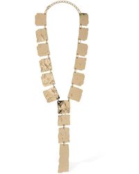 Max Mara Agiato Embossed Multi Medallion Necklace - Metallic