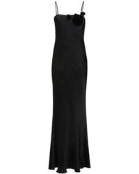 Blumarine - Silk Satin Blend Cutout Long Dress - Lyst