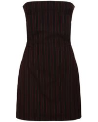 McQueen - Pinstriped Wool Mini Dress - Lyst