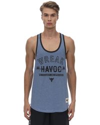 Under Armour Project Rock Cotton Blend Tank Top - Blue