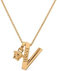 Versace - Halskette Mit Logo - Lyst