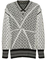 MM6 by Maison Martin Margiela - Reversible Cotton Jacquard Knit Sweater - Lyst