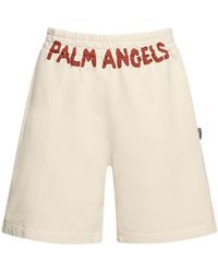 Palm Angels - Pantaloni in felpa di cotone con logo - Lyst