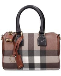 Burberry - Mini Bowling Check Canvas & Leather Bag - Lyst
