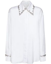 Area Embellished Cotton Poplin Shirt - White