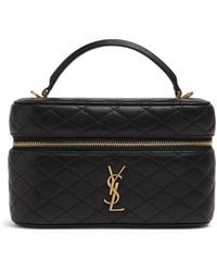Saint Laurent - Gaby Leather Vanity Bag W/ Strap - Lyst