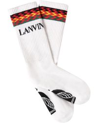 Herren Bekleidung Unterwäsche Socken Lanvin Baumwolle Socken Aus Baumwolle Mit Logo in Weiß für Herren 