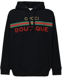 gucci logo hoodie black