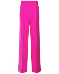 Valentino Wolle Minikleid Aus Woll Und Seidenkrepp in Pink Damen Bekleidung Hosen und Chinos Hose mit gerader Passform 