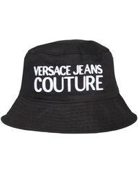 Versace Jeans Couture Fischerhut Aus Baumwolle Mit Logo - Schwarz
